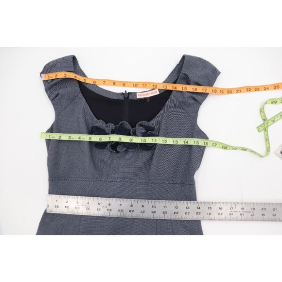 Rebecca Taylor Women's Size 6 Back Zip Cap Sleeve Floral Neck Sheath Dress Gray - Picture 10 of 14